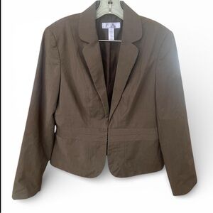 Nine West Brown Fitted Blazer Jacket